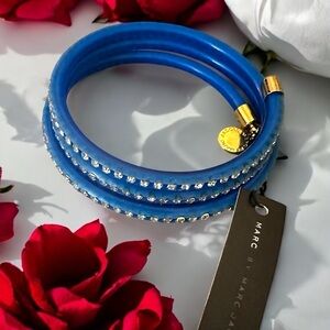 Marc Jacobs Electric Blue Bracelet with Gold Charm Accents